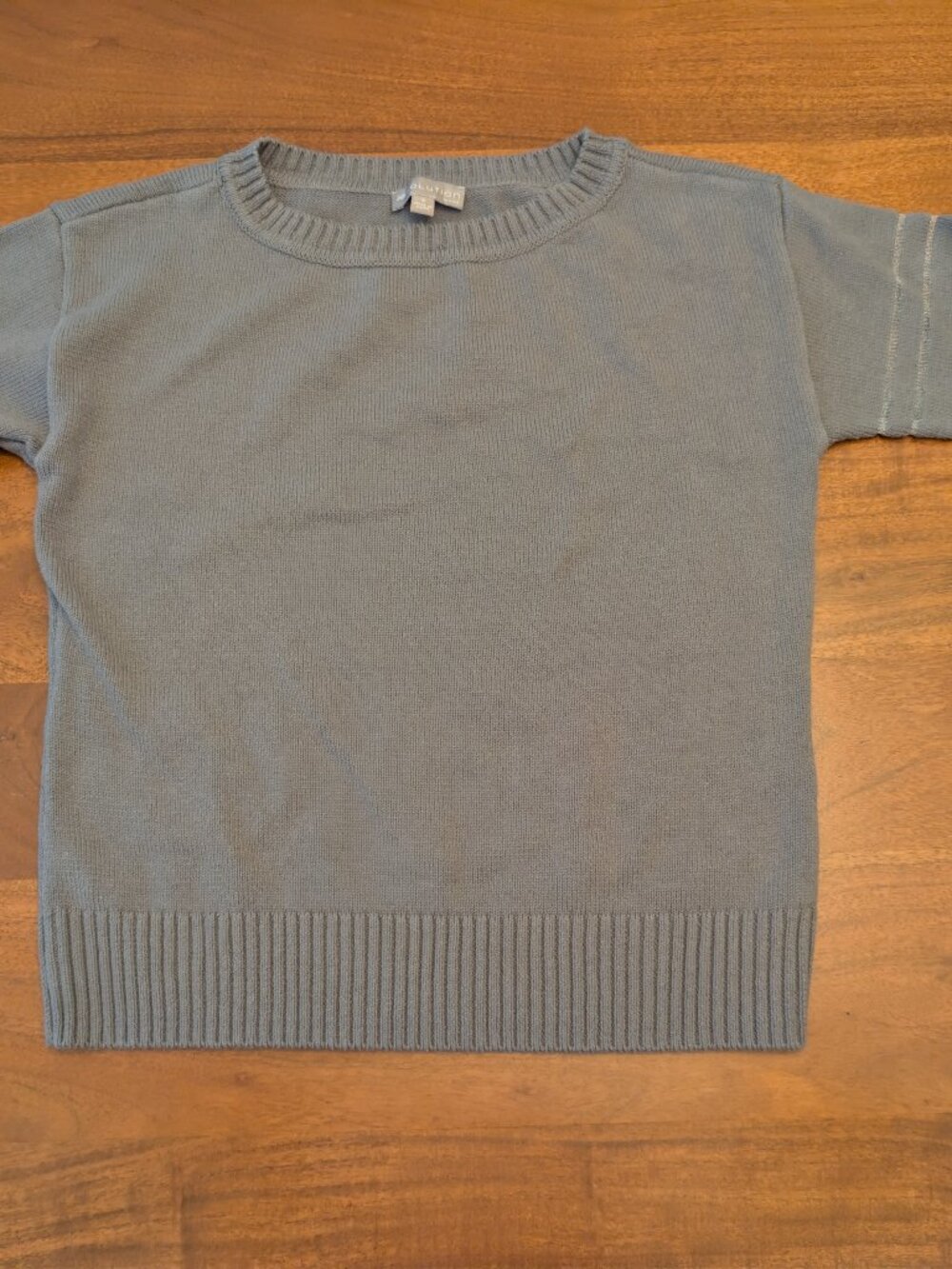 Evolution by Cyrus Pale Sweater Women's Small Sheer Stripe 3/4 Sleeves